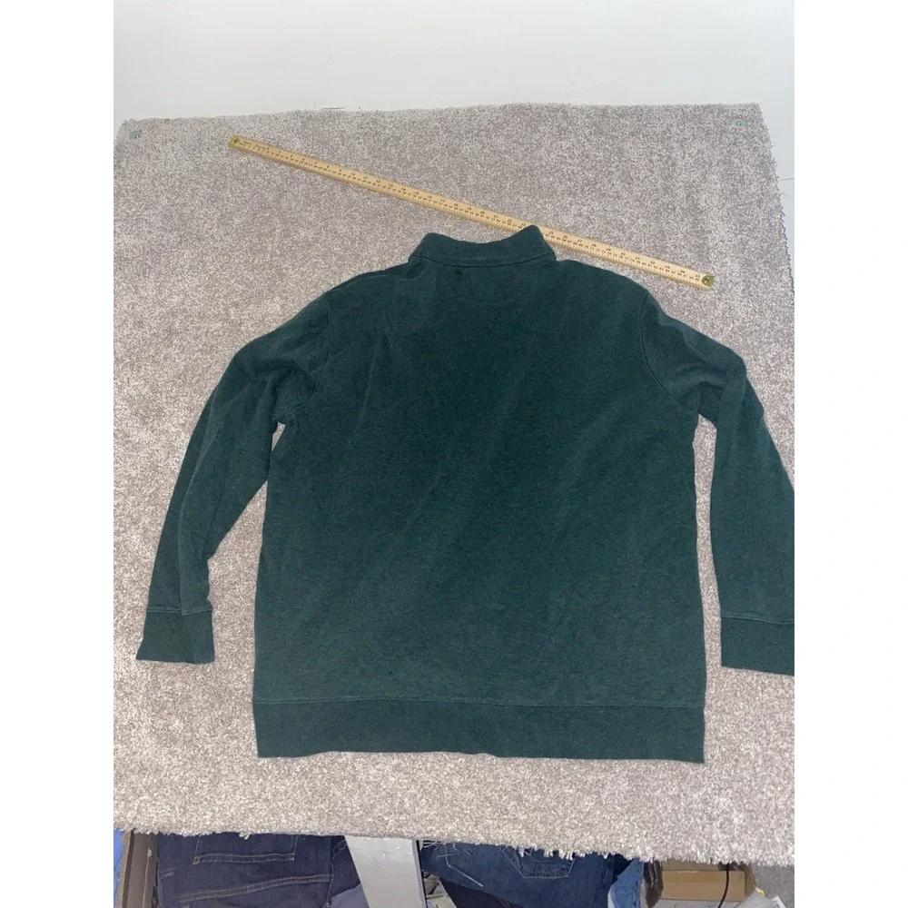 Polo Ralph Lauren‎ Performance 1/4 Zip Jacket Green Viscose Blend Blue Pony 2XL